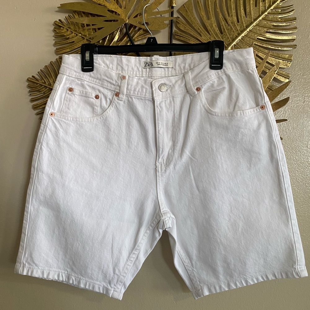 Zara Men's Crisp White Jean Shorts